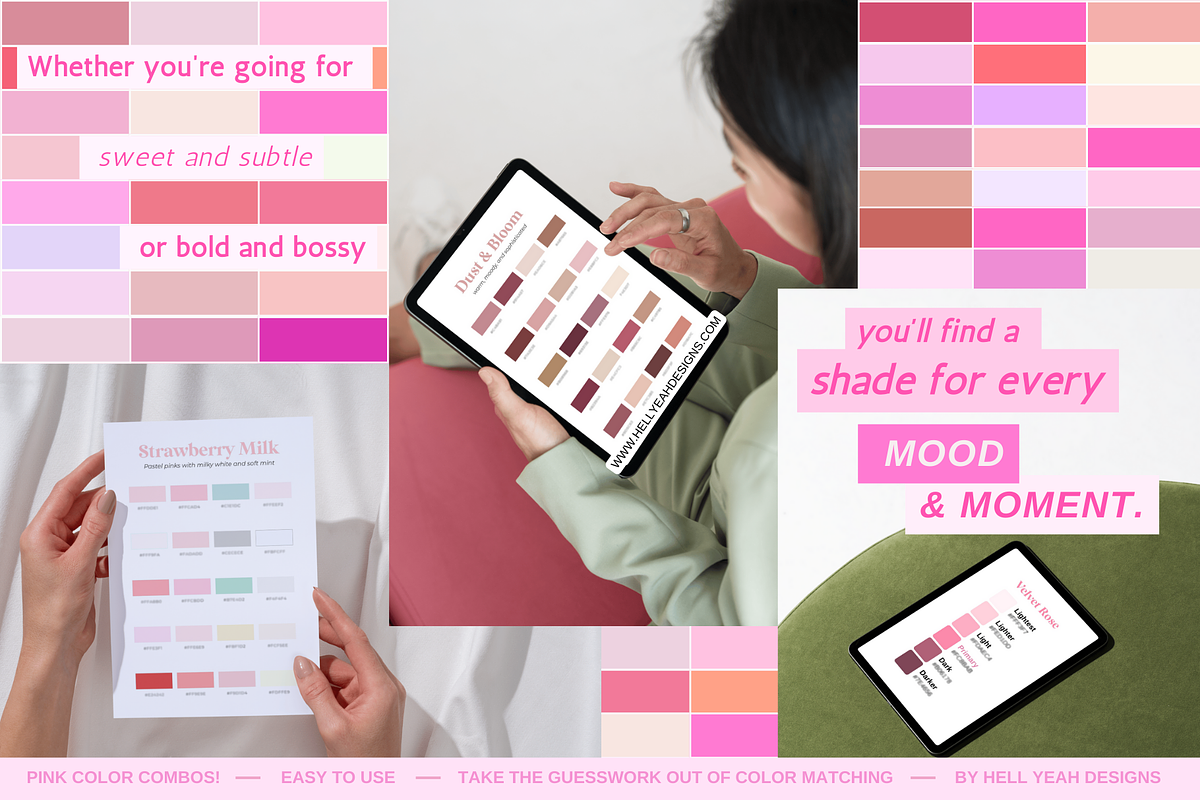 Pink Color Palettes Themes & Shades, a Palette Add-On by Hell Yeah Designs (Photo 8 of 10)