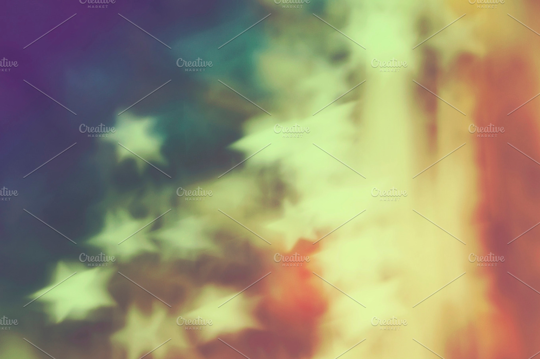 Retro stars bokeh