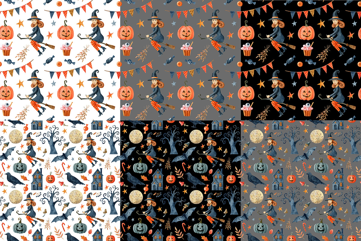 Happy Halloween watercolor set, a Decorative Illustration by Natalia Fedorova (Photo 10 of 14)