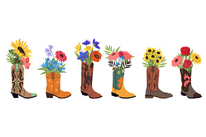 Flowers In Cowboy Boots. Cowgirl