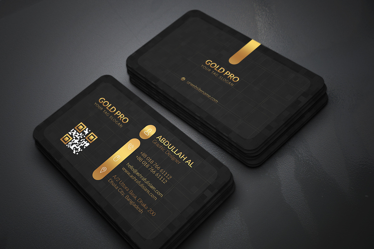 Gold Pro Business Cards, a Business Card Template by Genereux Art (Photo 1 of 4)