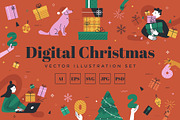 Digital Christmas. 24 Scenes., a Seasonal Illustration by Andrew Kras Design (Thumbnail 1 of 8)