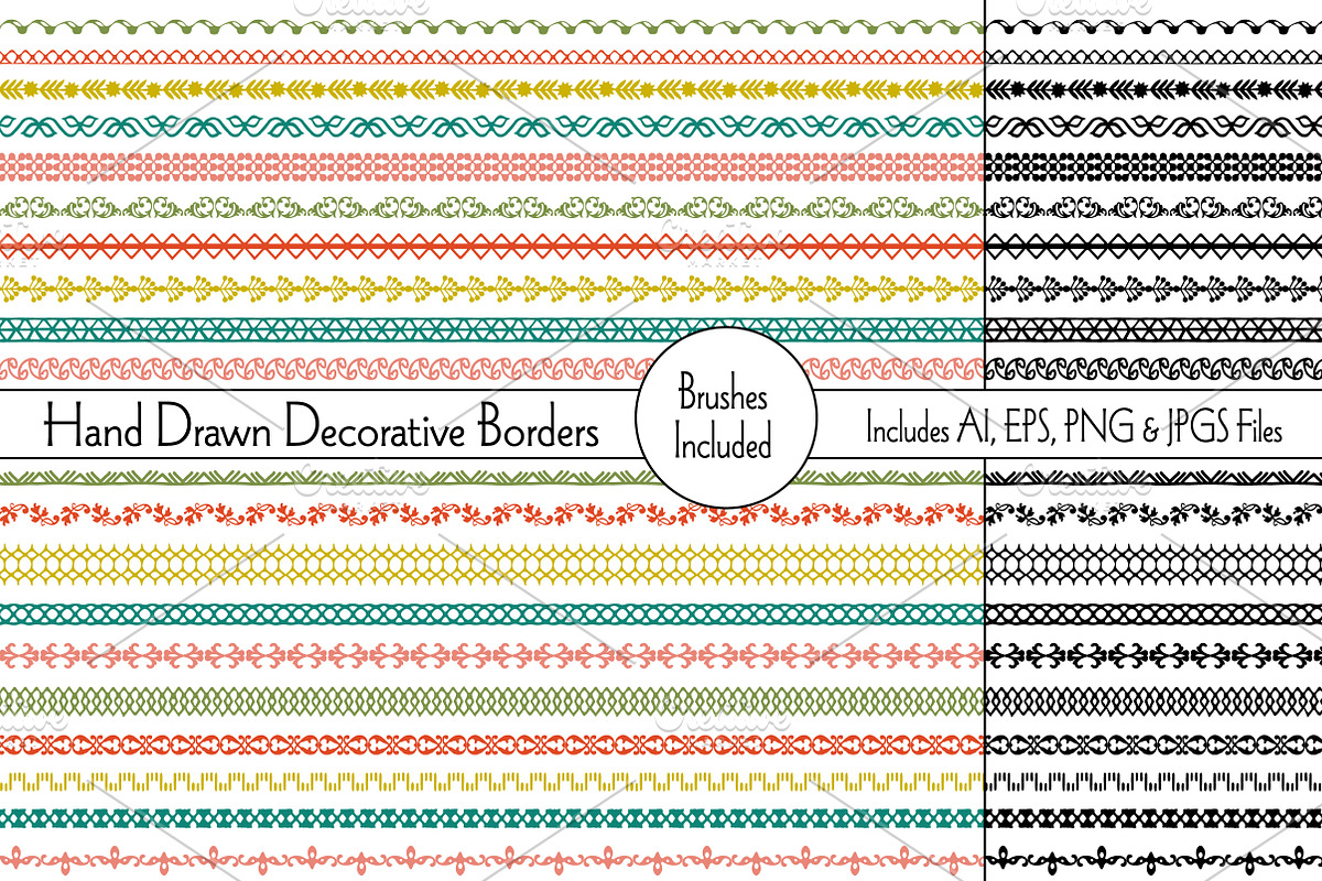 Hand Drawn Decorative Borders, a Pattern Graphic by Melissa Held Designs (Photo 1 of 3)