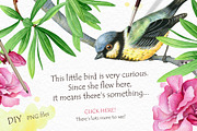30% OFF! Watercolor Flowers and Bird, a Texture Illustration by Eva Katerina (Thumbnail 3 of 8)