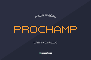 Prochamp Pixel Game Font, a Font by alpercakici