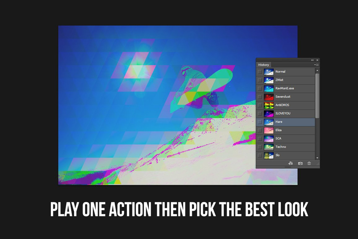 10 Glitch Art Photoshop Actions, an Action Add-On by SparkleStock (Photo 3 of 5)