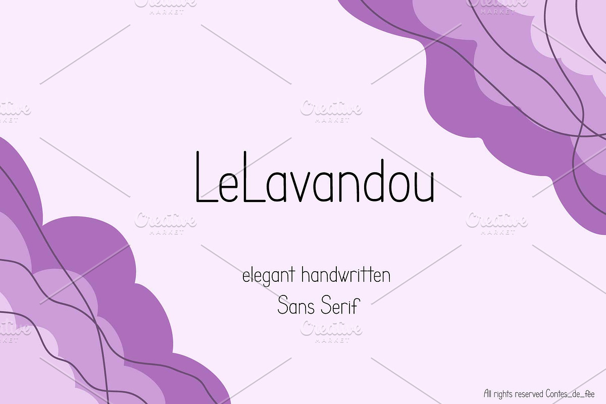 LeLavandou hand drawn Sans Serif, a Sans Serif Font by Contes_de_fée (Photo 1 of 9)