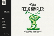 Cartoon Frog Golfer T-Shirt Design, a Sport Illustration by shaondesigns (Thumbnail 1 of 6)