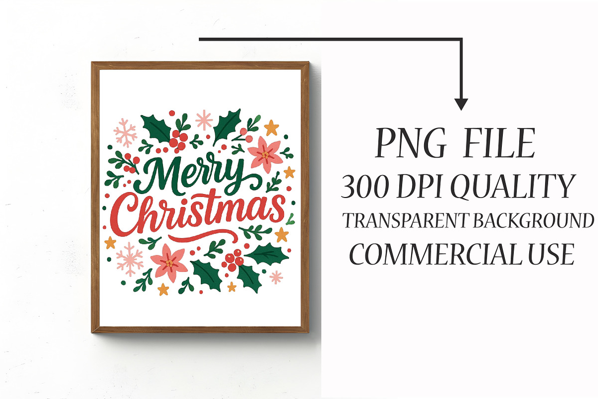 Merry Christmas Png, Christmas Quote, an Illustration by Libby Wishes (Photo 2 of 6)