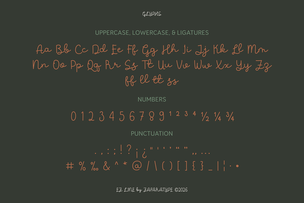 EZ Golleria, a Handwritten Font by Zafara Studios (Photo 3 of 6)