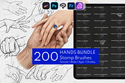 200 Procreate Hand Stamps, a Brush Add-On by Selentaori Studio (Thumbnail 1 of 11)