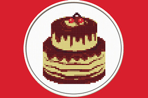 Wedding Cake PDF Cross Stitch Patter, a Print Template by Kseniya-Omega