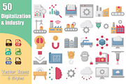 Digitalization and Industry Ions, an Outline Icon by Vector Portal (Thumbnail 1 of 5)