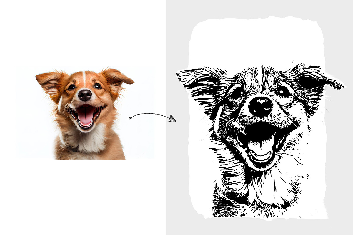 Pet Vector Trace Photoshop Effect, an Action Add-On by Shovajit (Photo 2 of 9)