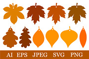 Fall Leaves silhouette Gift Tags, an Illustration by IrinaShishkova (Thumbnail 1 of 2)