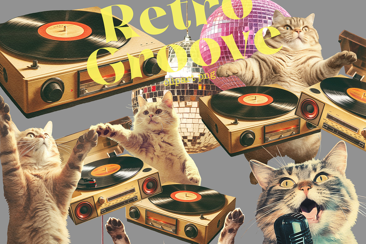 Disco Cats, an Object Graphic by TheCuteShop (Photo 4 of 6)
