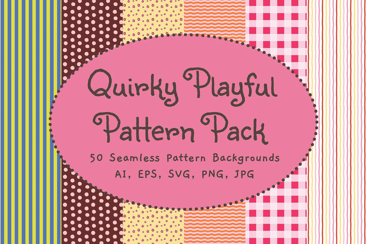 Quirky Playful Seamless Pattern Pack, a Decorative Illustration by Invisual Studio (Photo 1 of 11)