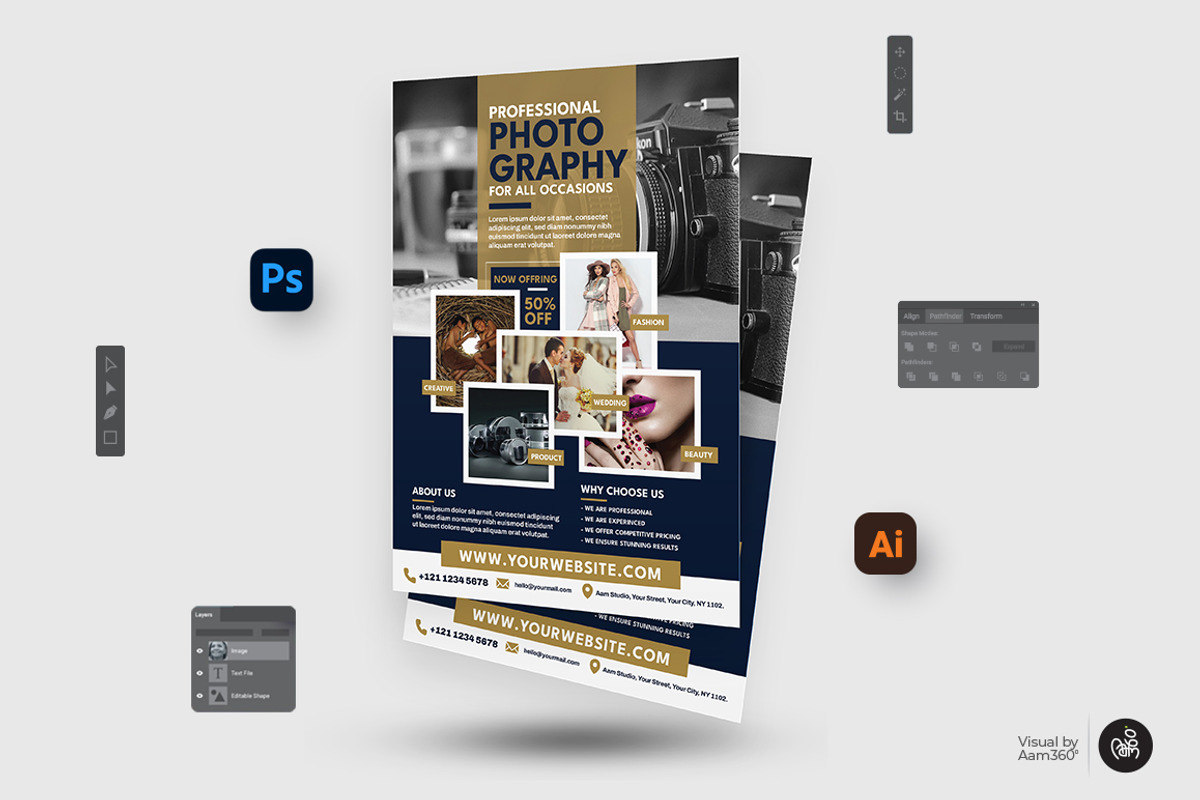 Photography Flyer Template, a Flyer Template by Aam360 (Photo 2 of 3)