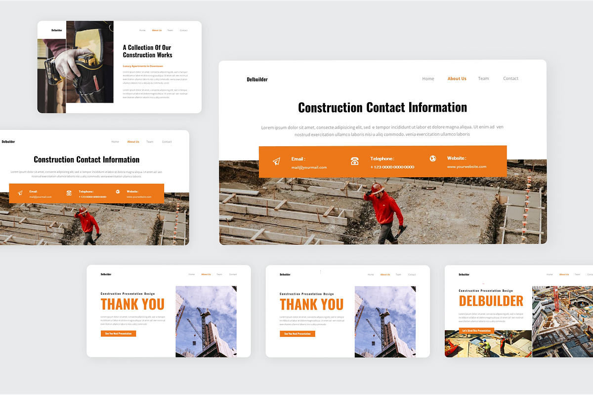 Delbuilder Construction Google Slide, a Presentation Template by SquidPixey (Photo 4 of 6)