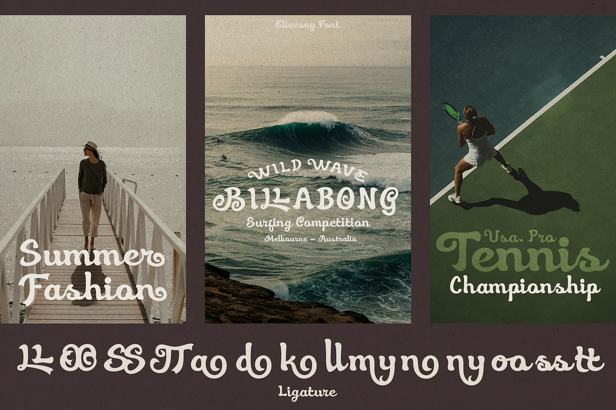 Eliavony Retro Script, a Script Font by madeDeduk (Photo 6 of 8)