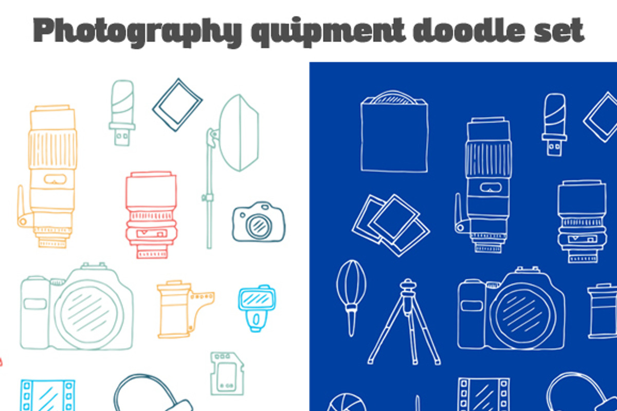 Photography Equipment Doodle Set, a Technology Illustration by Albert Does Stuff (Photo 1 of 3)