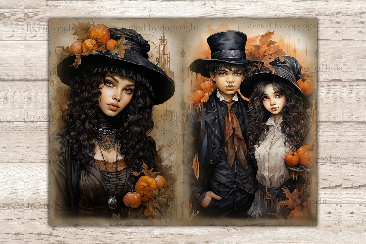 Halloween Journaling Pages, a Person Illustration by GlamArtZhanna (Photo 2 of 9)