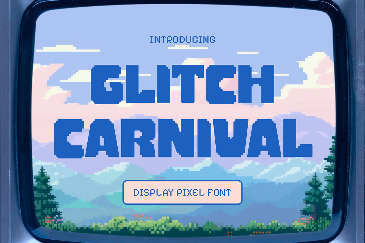 Glitch Carnival – Retro Display Font, a Sans Serif Font by Studio Moara (Photo 1 of 8)