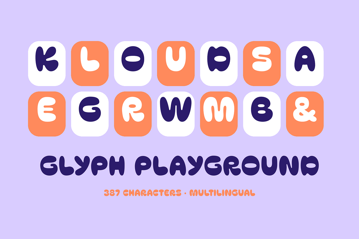 Klouds - Bubbly Playful Retro Font, a Handwritten Font by Oblique Foundry (Photo 9 of 10)