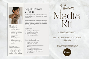 1 Page Media Kit Template Canva