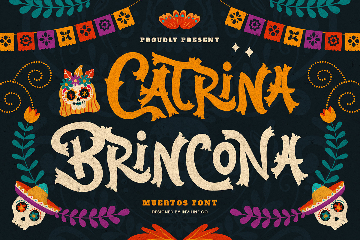 Catrina Brincona - Muertos Font, a Serif Font by Inviline.co (Photo 1 of 15)