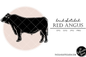 Red Angus Sketch Vector