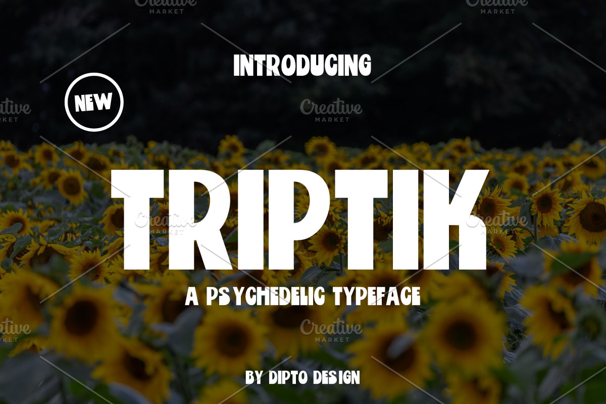Triptik-Psychedelic Typeface, a Sans Serif Font by Dipto design (Photo 1 of 6)