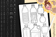 100 Procreate Bottle Brush Stamps, a Brush Add-On by DrawingStoryShop (Thumbnail 1 of 6)