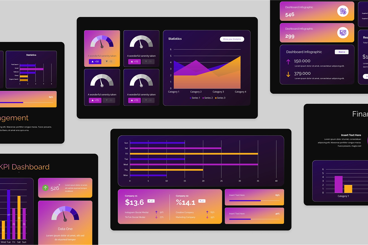 Data KPI Dashboard PowerPoint, a Presentation Template by Annora Studio (Photo 2 of 5)