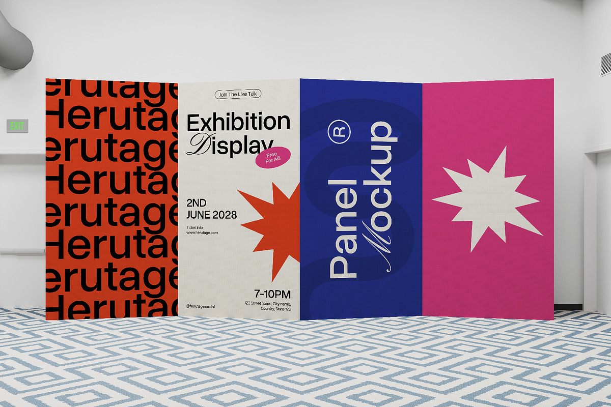 Exhibition Display Panel Mockup, an Advertising Mockup by herutage (Photo 2 of 4)