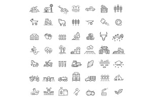 Set of Agriculture and Farming icons, an Outline Icon by Tettygreen