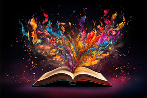 Vibrant Open Magic Book Colorful