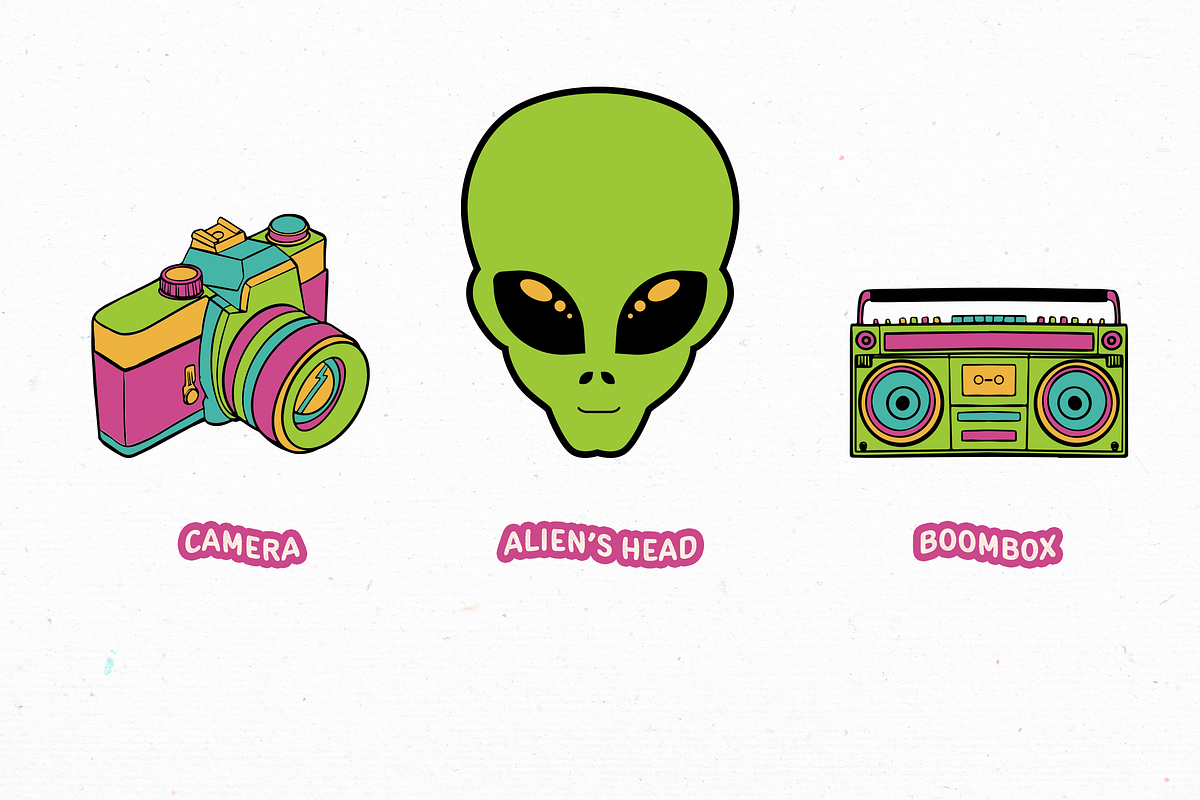 Greeny nostalgic 90's illustration, an Object Illustration by peterdraw (Photo 2 of 6)