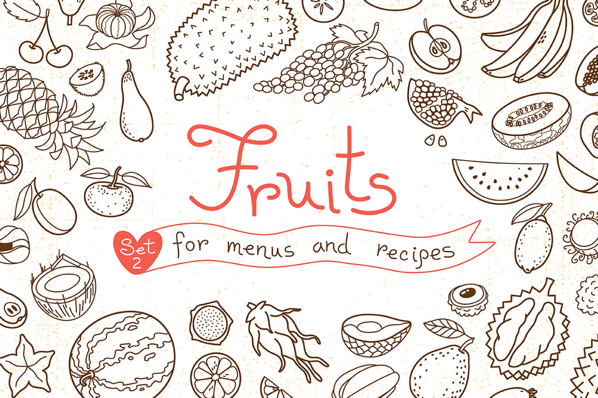 Fruits - Design Set, a Food Illustration by Baksiabat