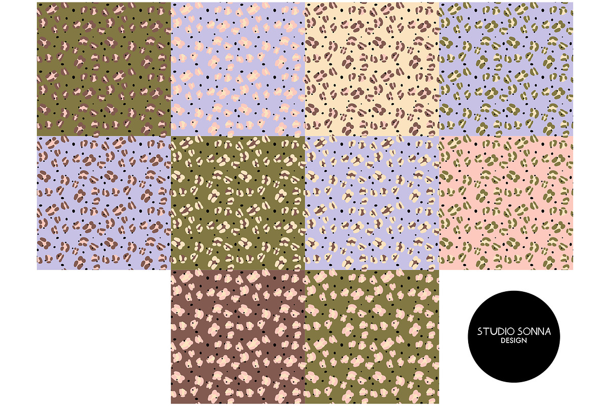 LEO LEO Pattern Pack 10 Patterns, a Pattern Graphic by StudioSonna (Photo 2 of 4)