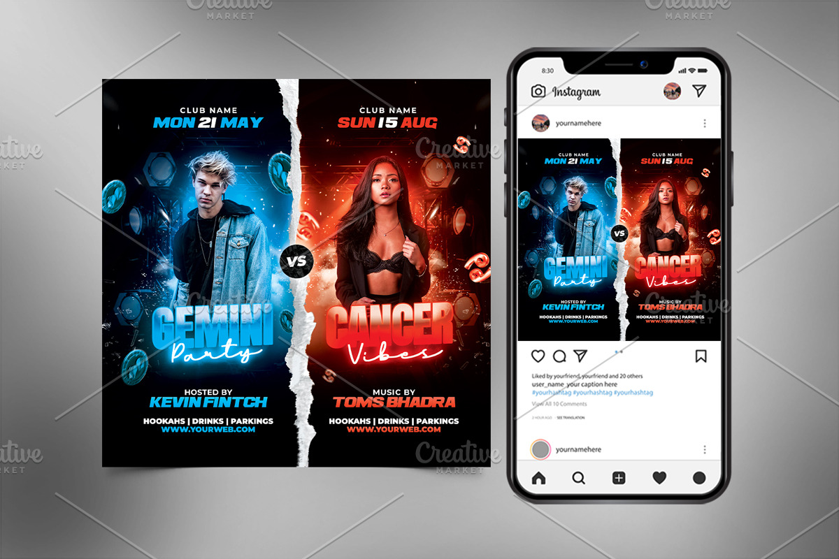 Night Club Flyer PSD Template, a Flyer Template by StarPixles11 (Photo 2 of 2)