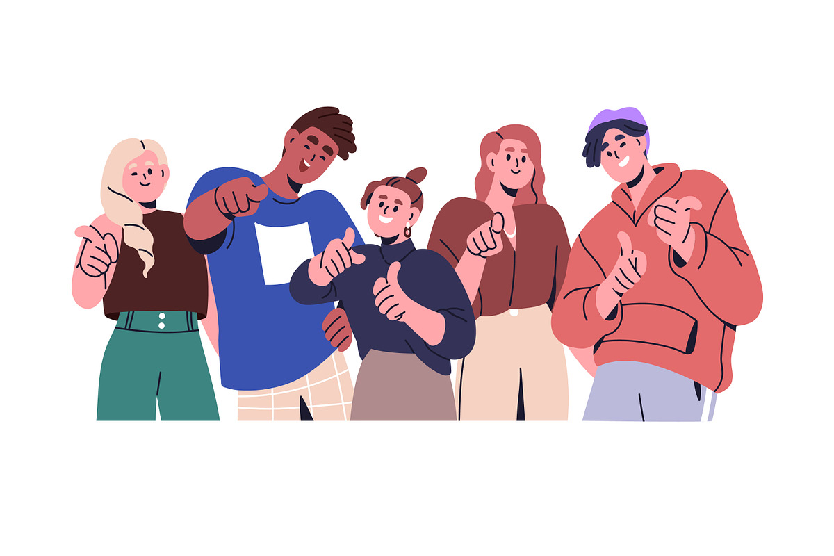 Happy people pointing at you set, a Person Illustration by Good Studio (Photo 2 of 7)