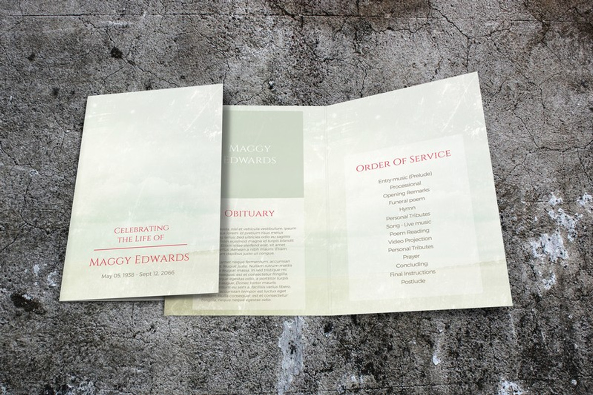 Softness Funeral Program Template, a Brochure Template by Final Tribute (Photo 5 of 5)