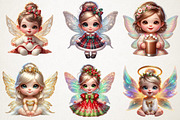 Cute Christmas Baby Fairy Girl Water, an Illustration by RobertsArt (Thumbnail 4 of 5)