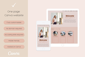 Feminine one-page website template