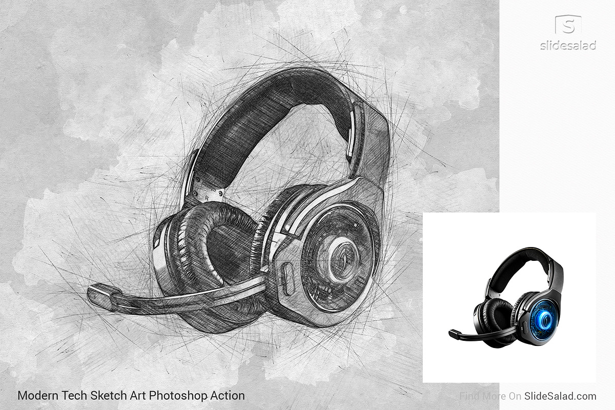 Tech Sketch Art Photoshop Action, an Action Add-On by SlideSalad (Photo 47 of 49)