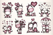 Whimsical Unicorn Loved Clipart, an Illustration by Dream Creation (Thumbnail 5 of 7)