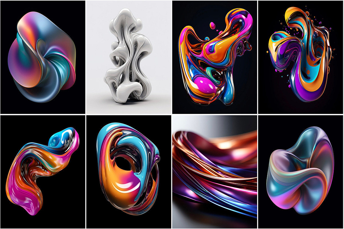 63 Abstract Gradient Shapes Graphic, an Object Graphic by Bilgep_design (Photo 4 of 8)