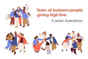 Business people teams give five set, a Person Illustration by Good Studio