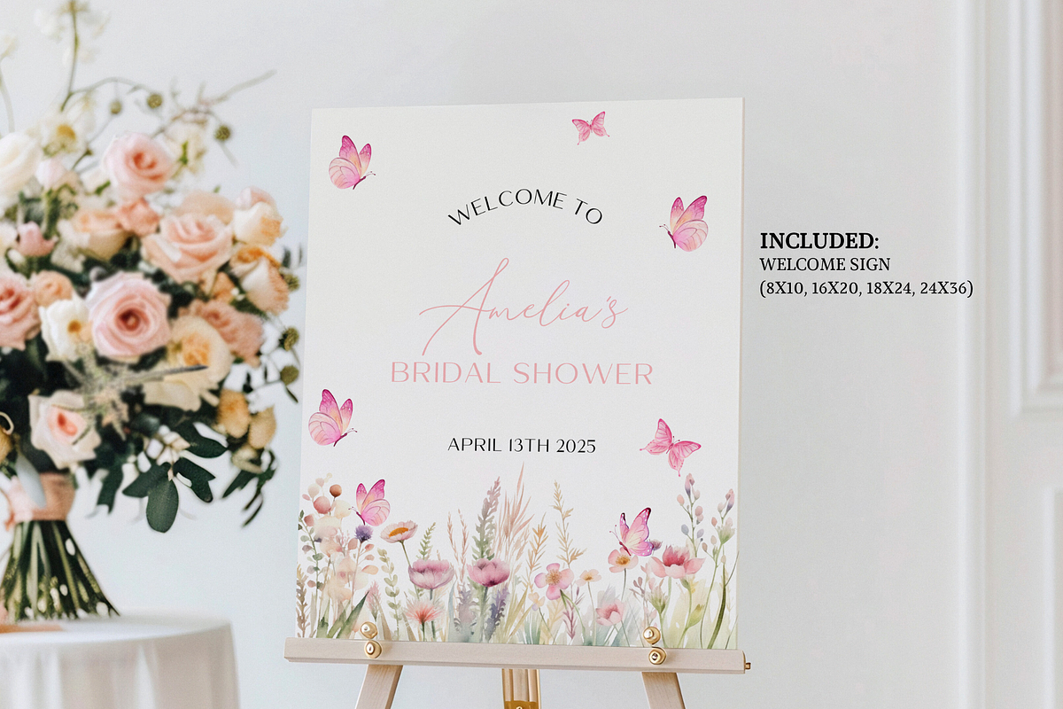 Spring Bridal Shower Welcome Sign, an Invitation Template by Digital_Mind (Photo 2 of 6)